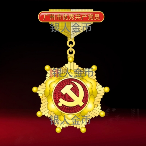 中共廣州市委優秀共產黨員獎章勛章證書